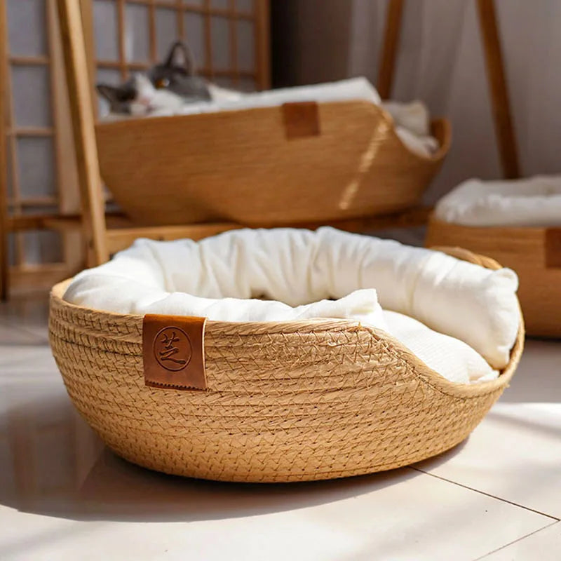 Woven Bamboo Pet Bed