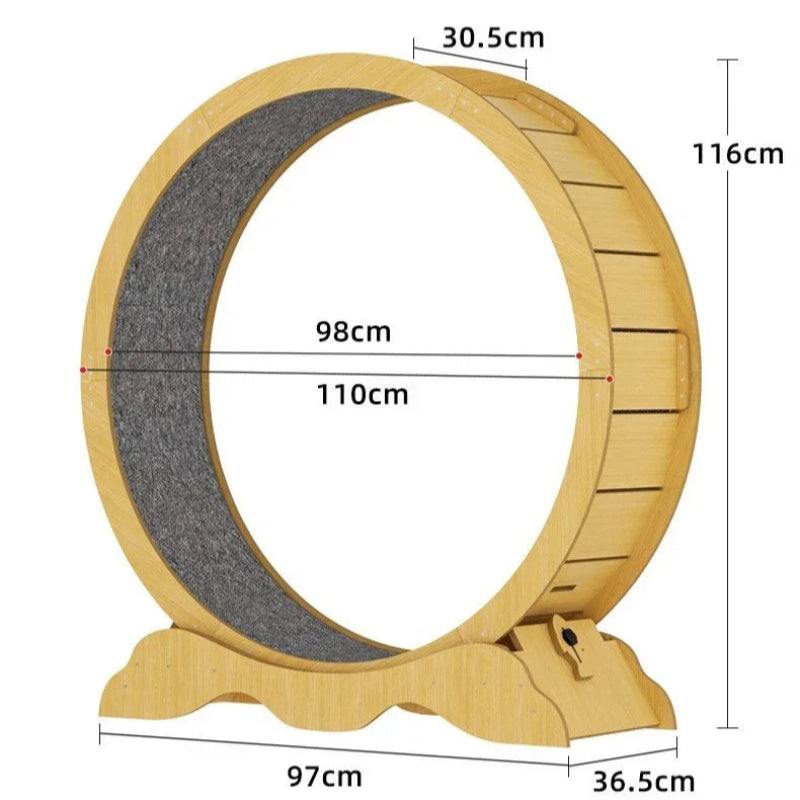 XL Wooden Cat Treadmill Exercise Roller