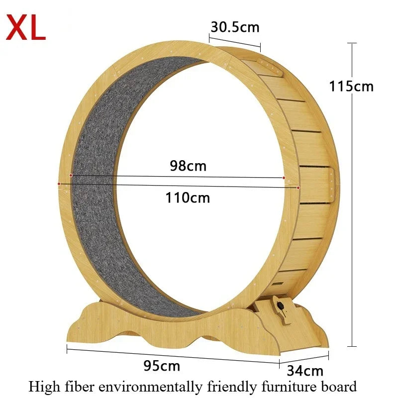 XL Wooden Cat Treadmill Exercise Roller