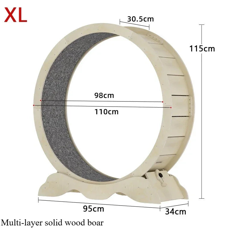 XL Wooden Cat Treadmill Exercise Roller
