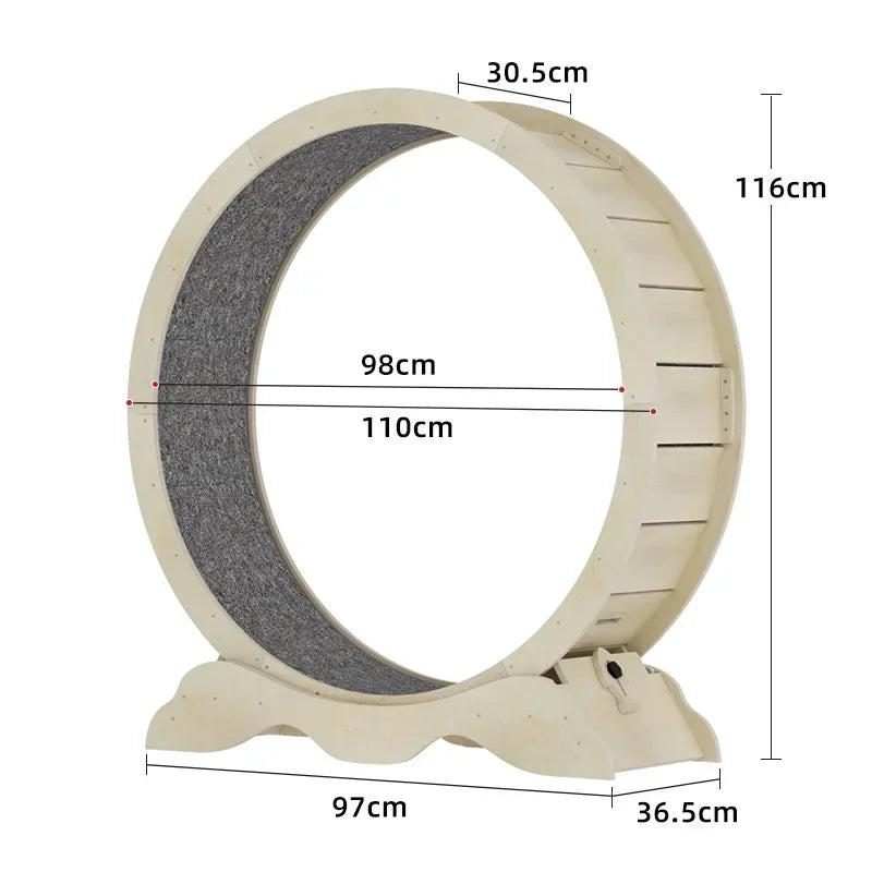 XL Wooden Cat Treadmill Exercise Roller