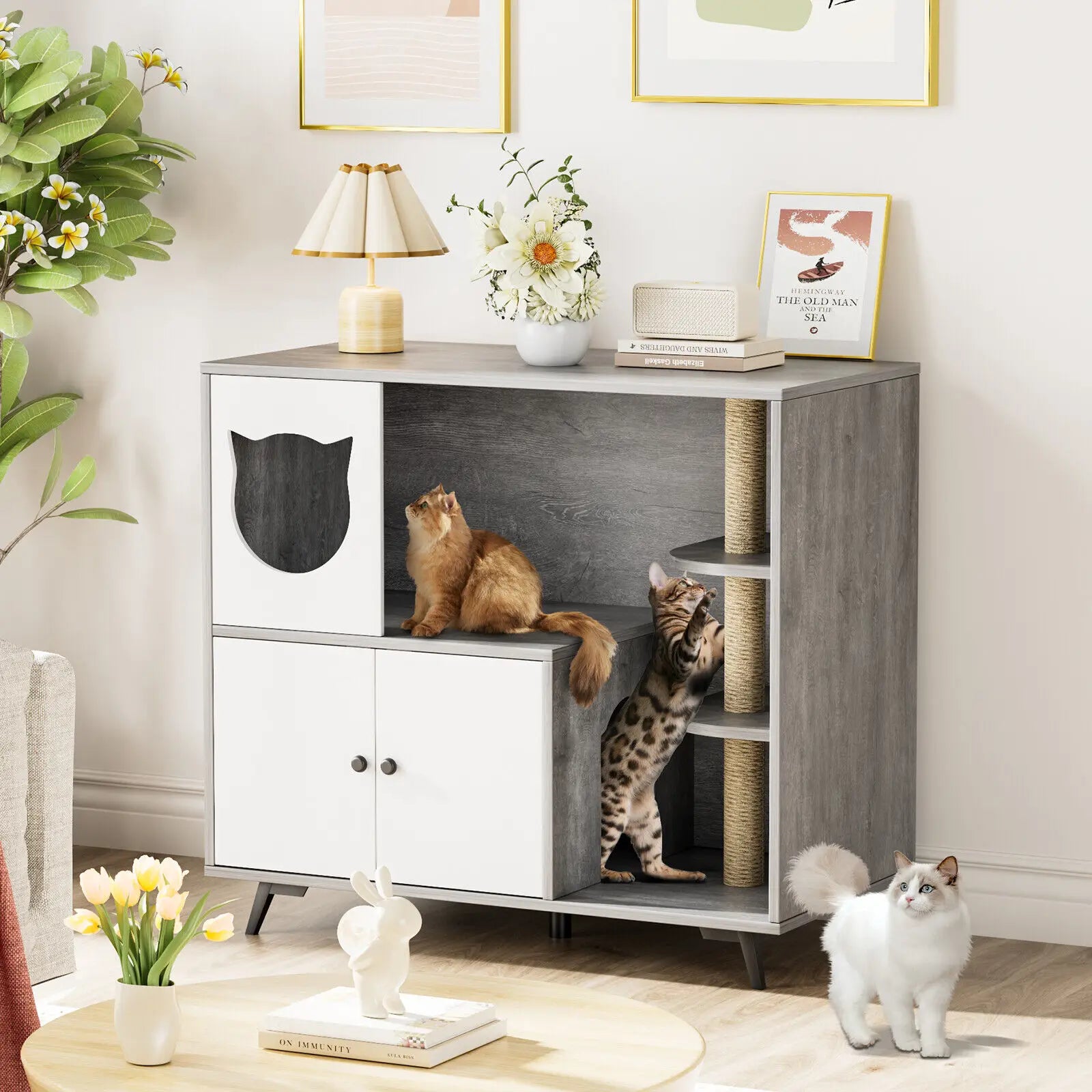 TechnuPet Cat Litters Cat Litter Box Cabinet