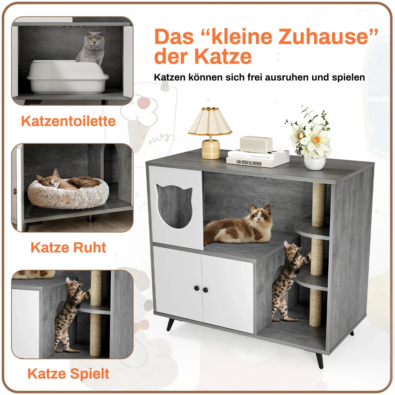 TechnuPet Cat Litters Cat Litter Box Cabinet