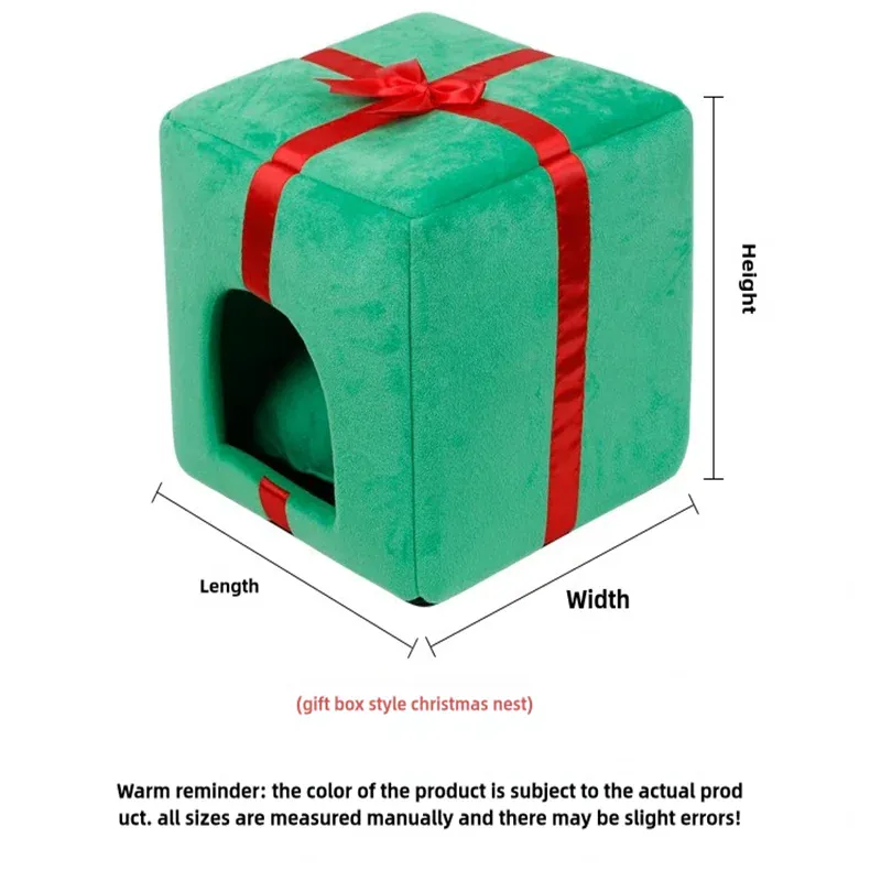 TechnuPet Cat Bed Christmas Tree Cat Bed with Gift Box Design