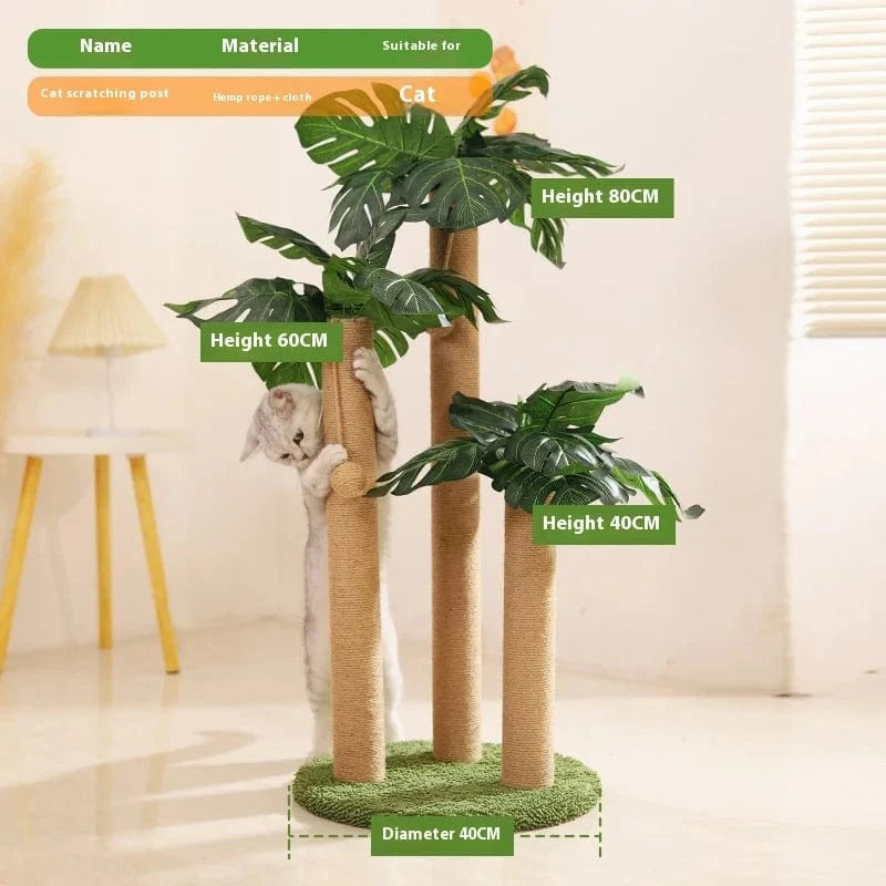 TechnuPet Cat Scratching Post Monstera Three Pilla / 01 Coconut Tree Cat Scratching Post