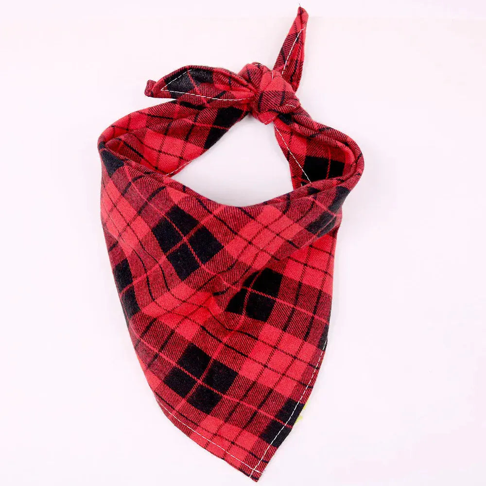 TechnuPet Pet Bandanas Red / S Cotton Plaid Dog Bandana