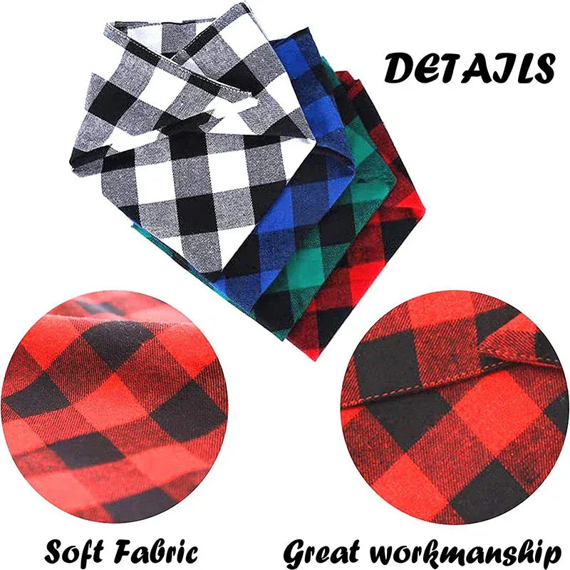 TechnuPet Pet Bandanas Cotton Plaid Dog Bandana