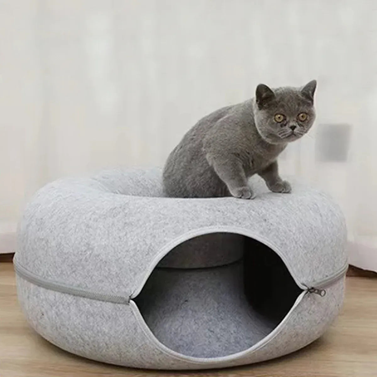 TechnuPet Cat Bed Felt Donut Cat Bed & Tunnel