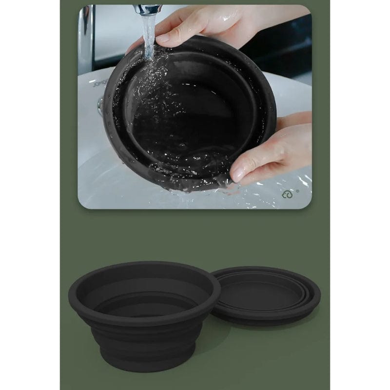 TechnuPet Dog Bowls White Foldable Elevated Double Pet Bowl