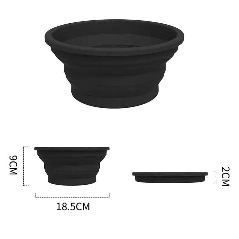 TechnuPet Dog Bowls White Foldable Elevated Double Pet Bowl