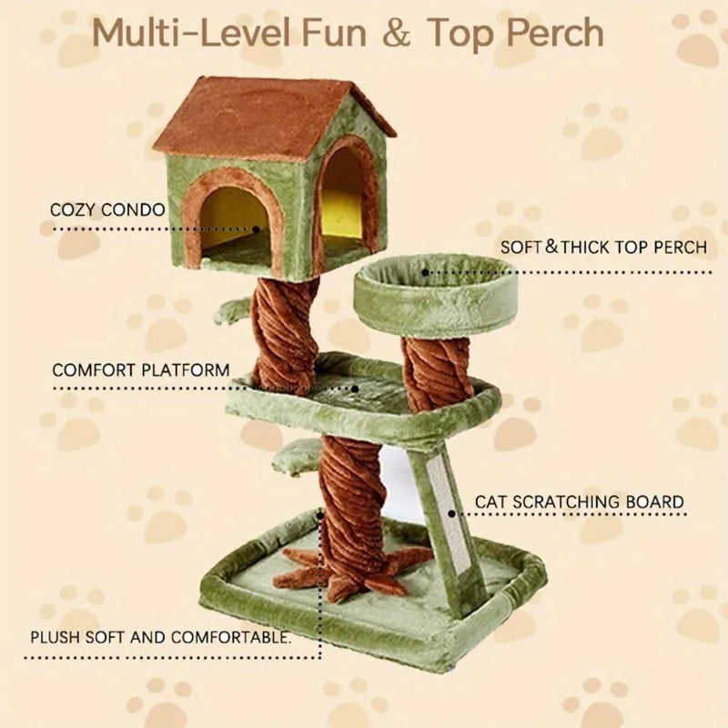 TechnuPet Cat Tree Large Tree House Forest Cat Tree Tower