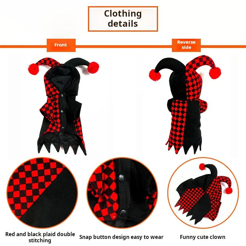 TechnuPet Pet Clothing Halloween Clown Pet Costume for Dogs and Cats