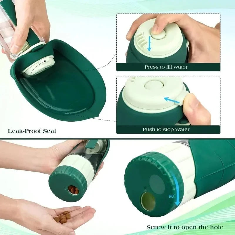 TechnuPet Smart Dog Feeder Leakproof Portable Dog Water Bottle