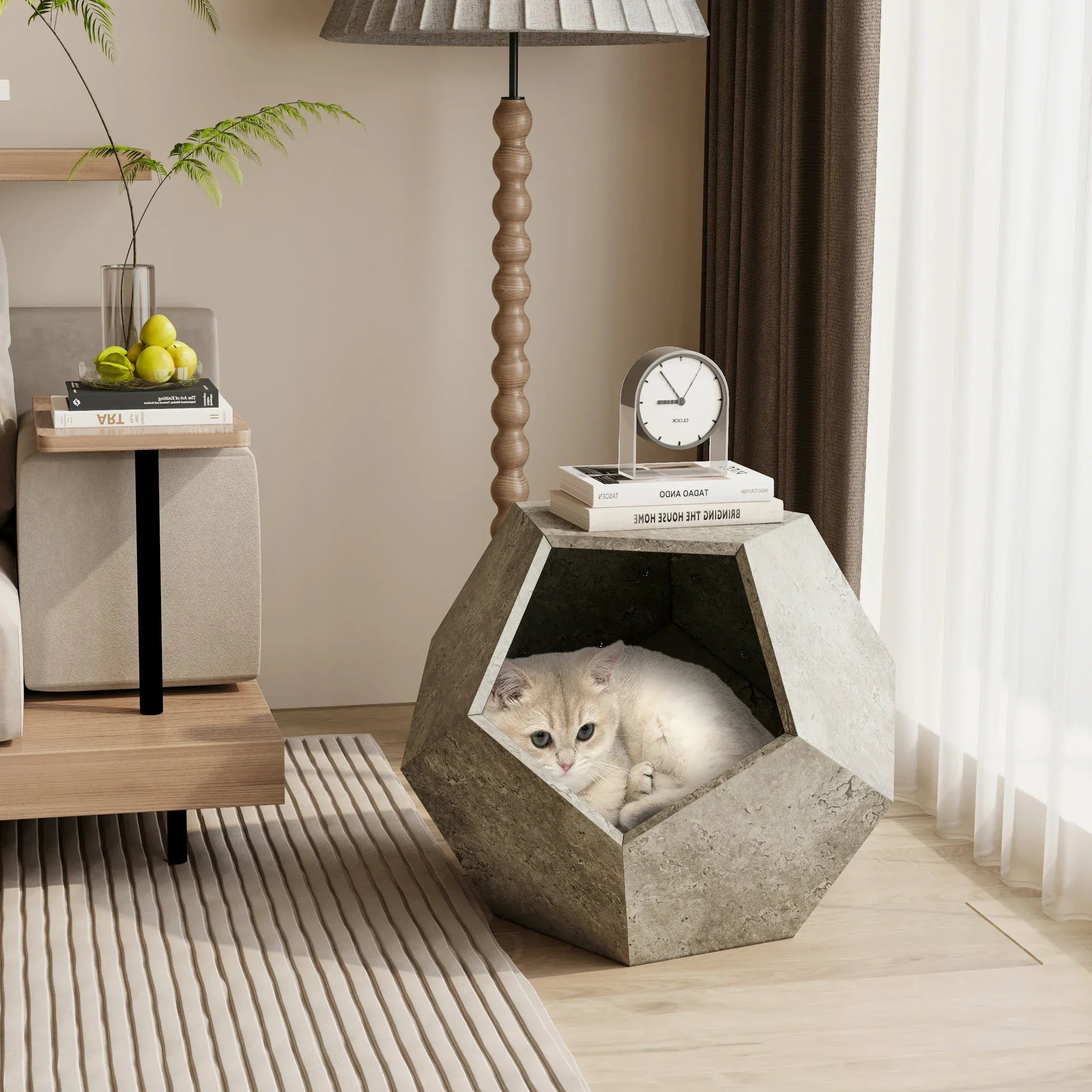 TechnuPet Cat Litters Modern Cat Side Table