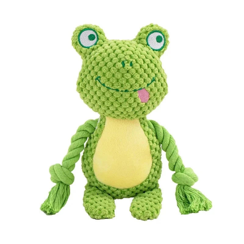 TechnuPet Dog Toys Frog Plush Squeaky Dog Chew Toy