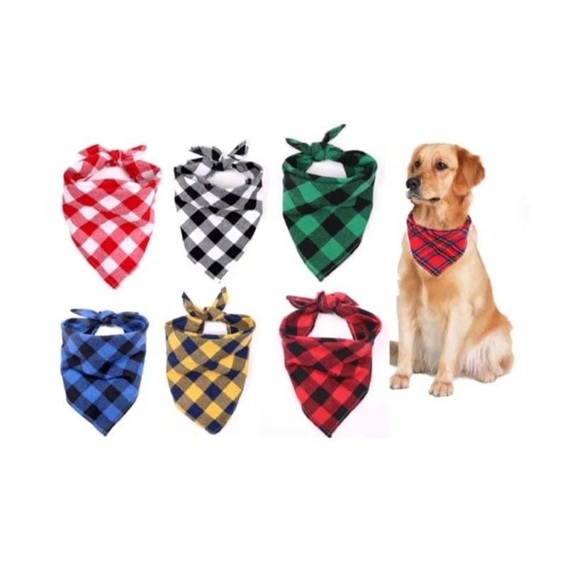TechnuPet Pet Bandanas Red & Black Plaid Dog Bandana