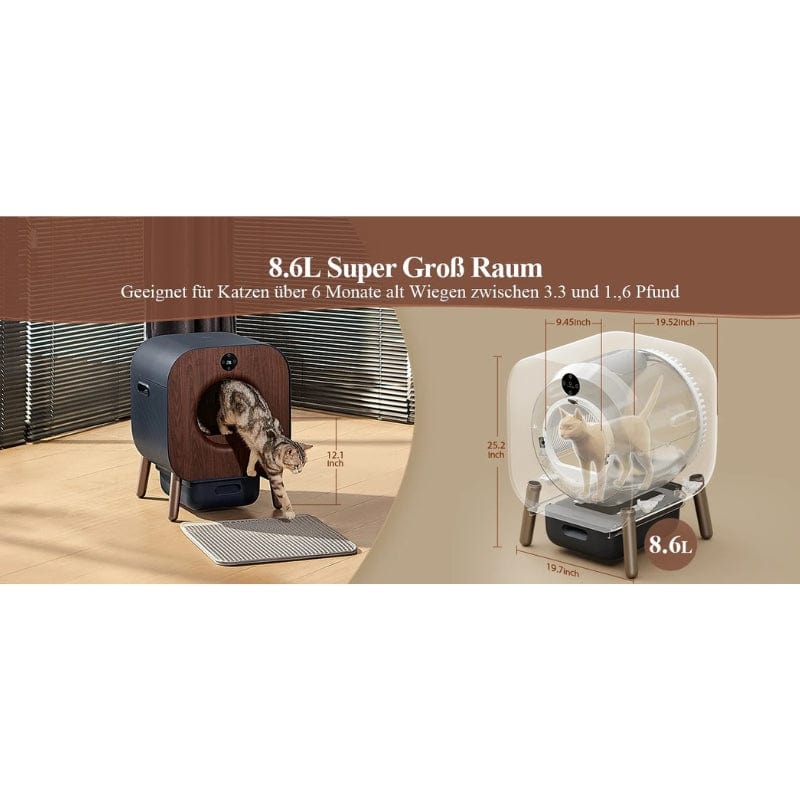 TechnuPet Cat Litters Smart Cat Litter Box with Wood Design