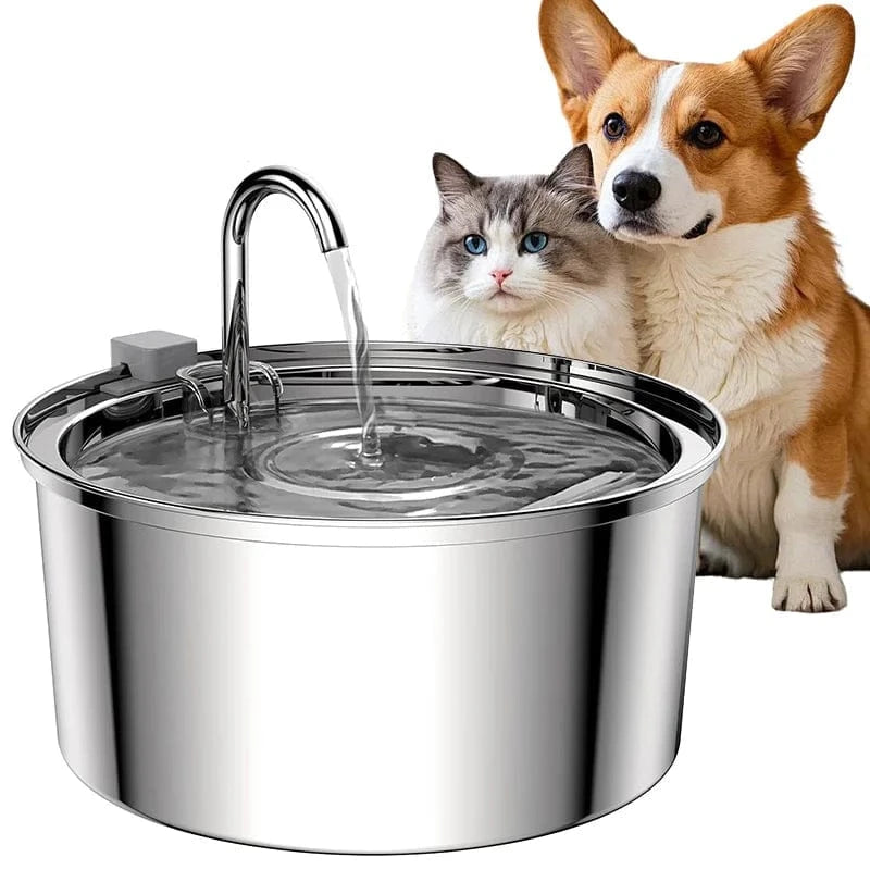 TechnuPet Dog Bowls Stainless Steel Cat Water Fountain