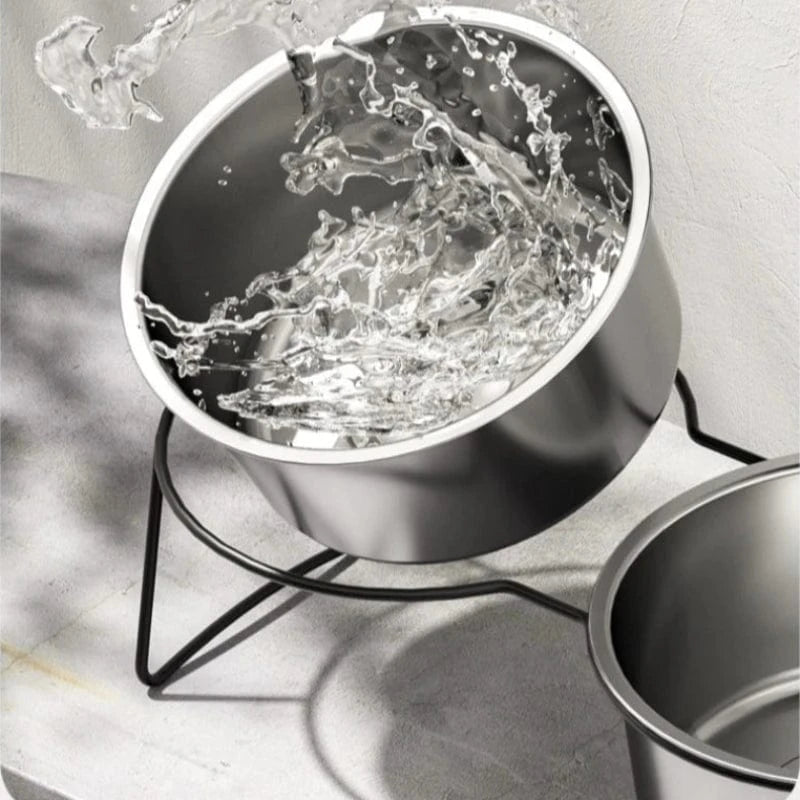 TechnuPet Dog Bowls Stainless Steel Slow Feeder Dog Bowl – Elevated Anti-Slip Stand