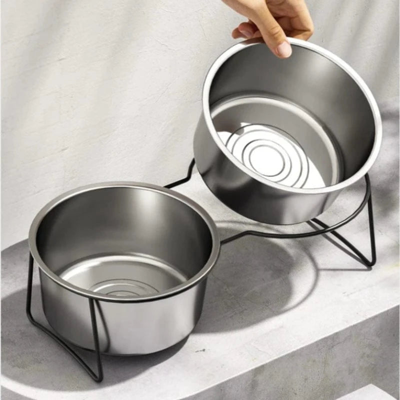 TechnuPet Dog Bowls Stainless Steel Slow Feeder Dog Bowl – Elevated Anti-Slip Stand