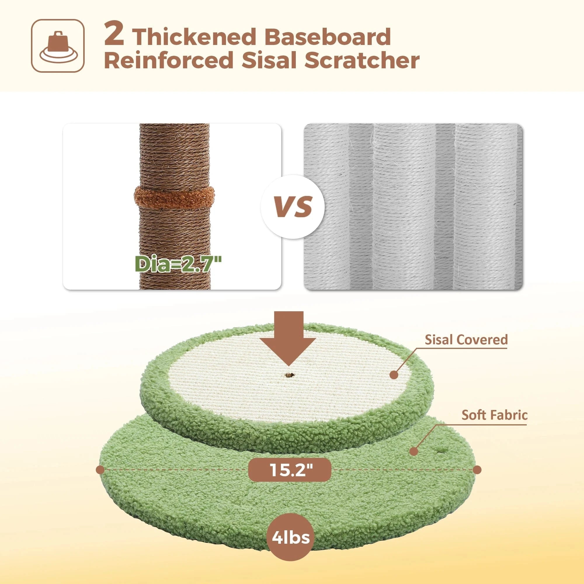 TechnuPet Cat Scratching Post Tall Cat Scratching Post with Spring Ball