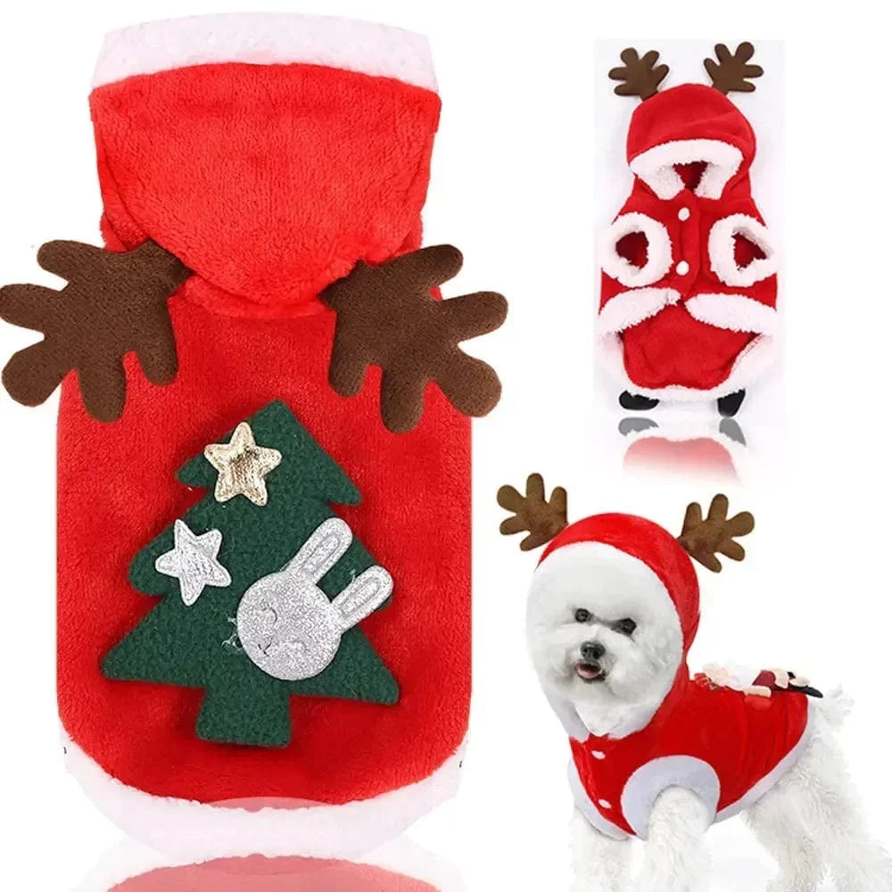 TechnuPet Dog Christmas Outfit Christmas tree / XS（old） Warm Christmas Hoodie for Dogs