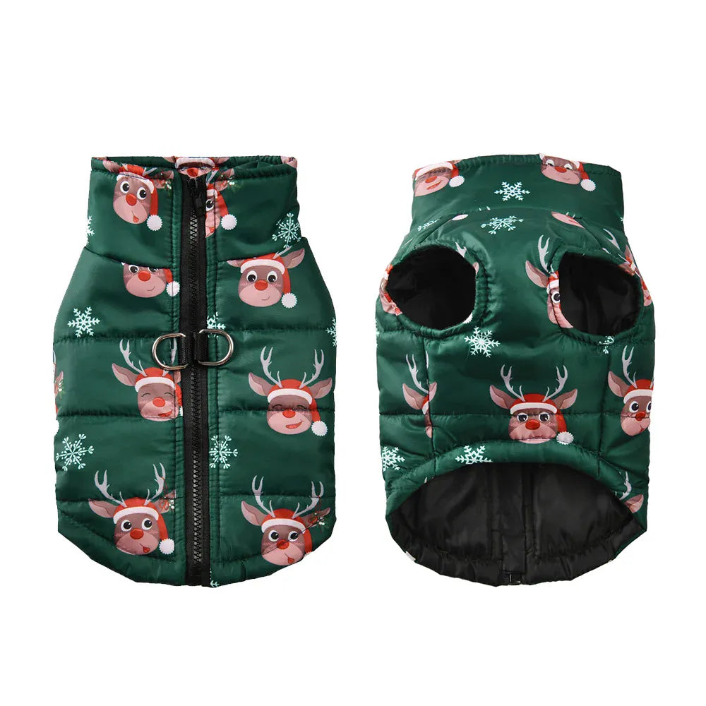 TechnuPet Dog Christmas Outfit 01 / M Waterproof Christmas Print Dog Jacket Coat