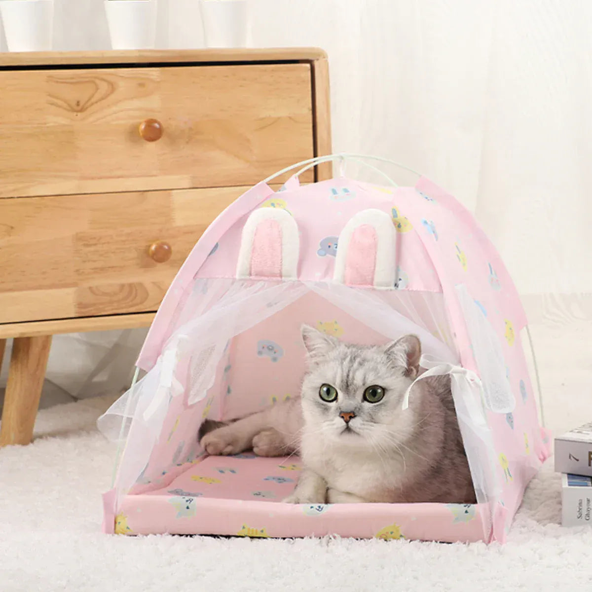 TechnuPet Cat Bed Rabbit / L 50x50cm / CHINA Winter Clamshell Cat Tent Bed
