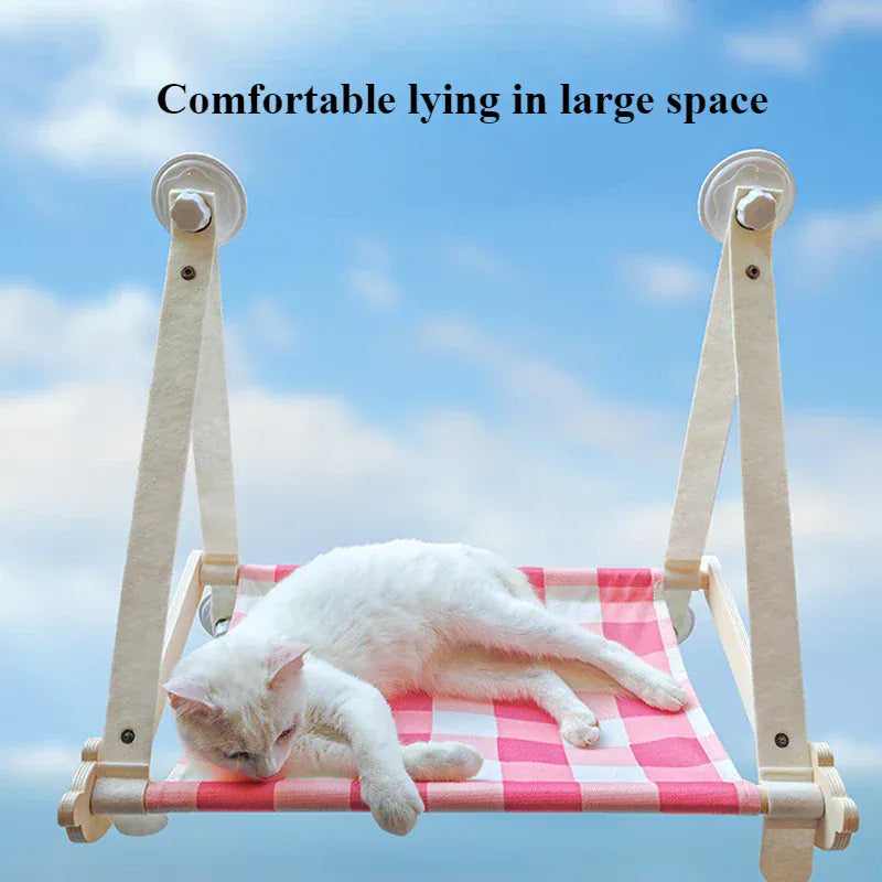 TechnuPet Cat Hammock Wooden Window Cat Hammock Mat